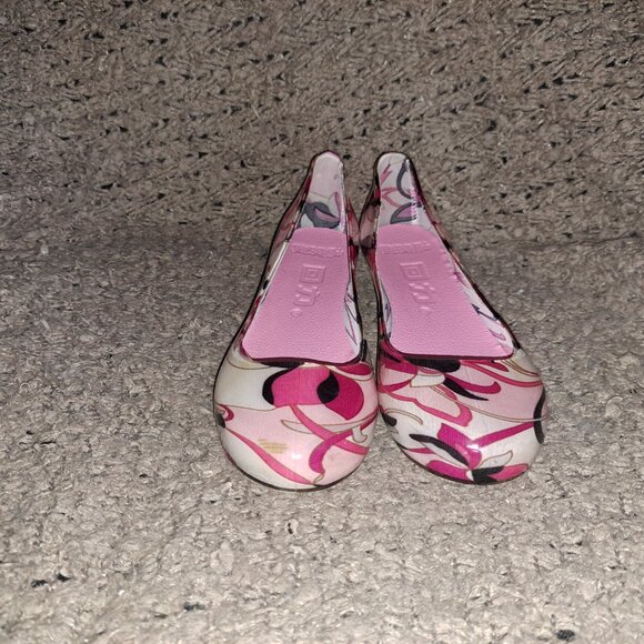 PUCCI-Abstract Style-Pink/Black-Jelly Ballet Flats-Sz 39-Excellent - Picture 4 of 8